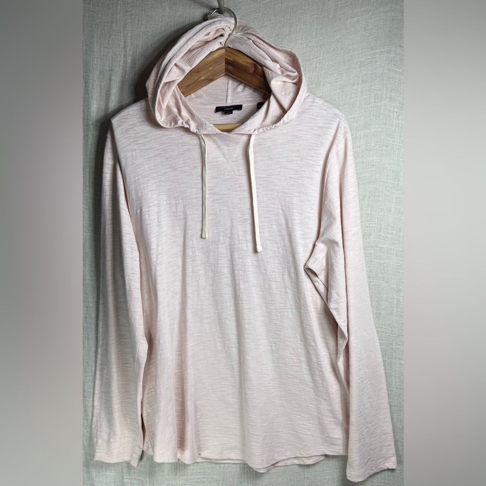 Vince Lightweight Long Sleeve Hoodie in Dusty Rose